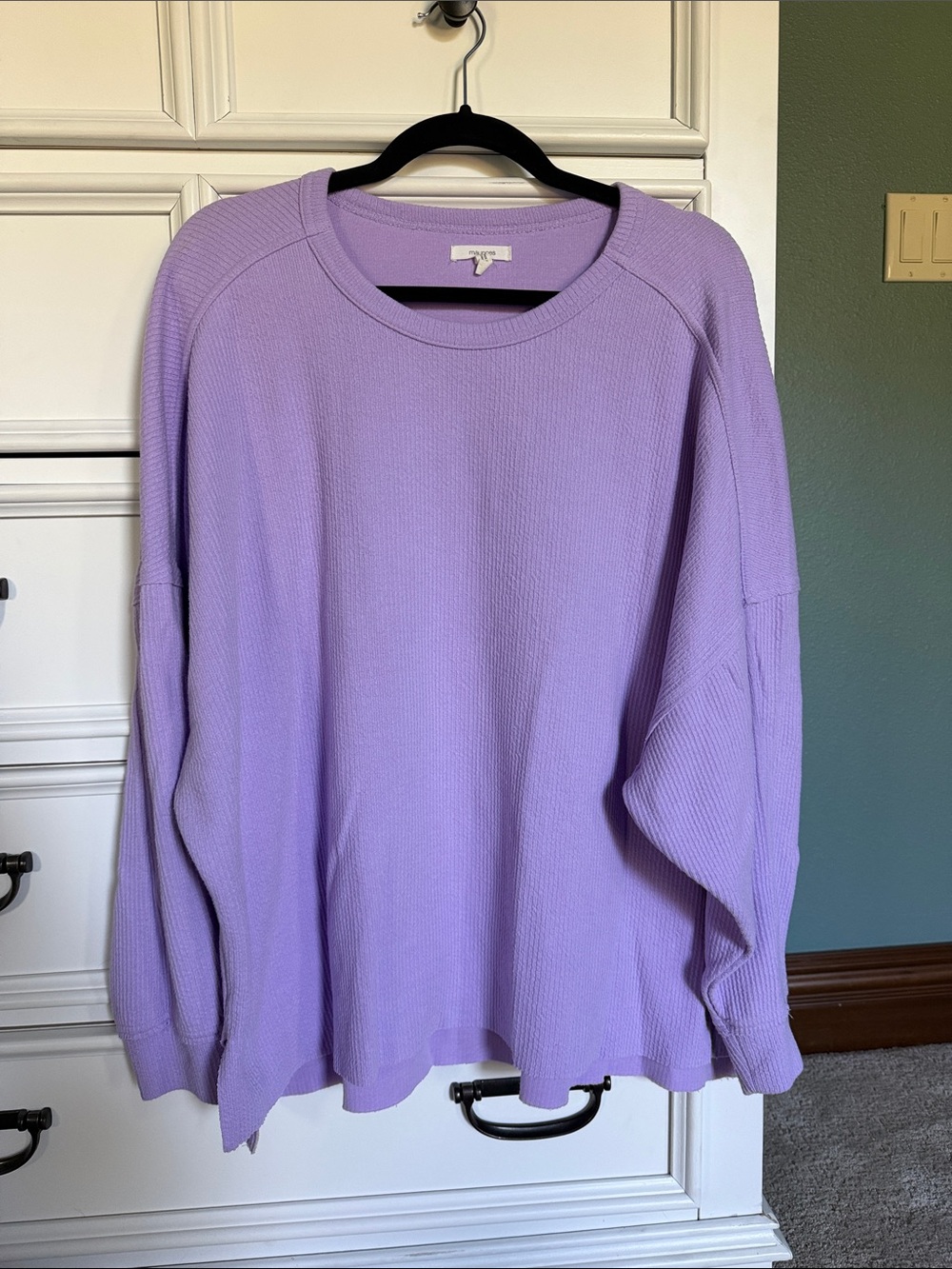 Maurices Lavender Waffle-Knit Crewneck tunic
